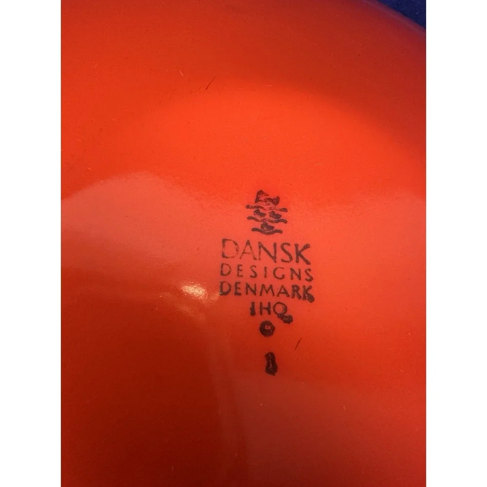 Vintage  Dansk Designs Denmark IHQ Kobenstyle Skillet Pan Red Enamel